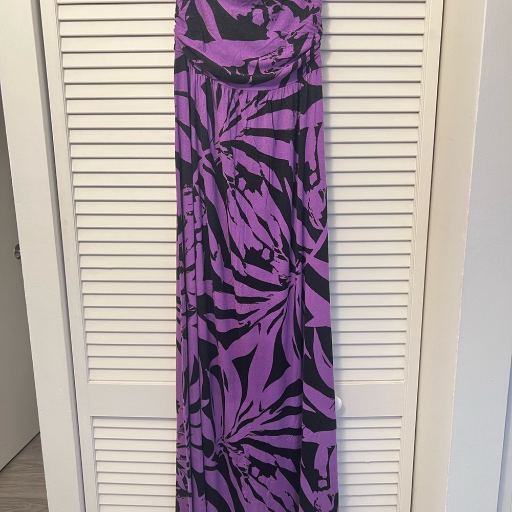 Hourglass Lilly Purple and Black Maxi Dress